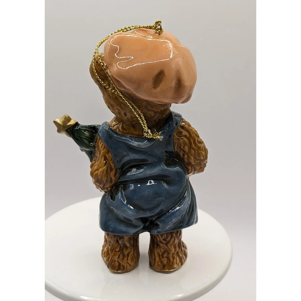 Glossy Bear Christmas Ornaments Boy Girl Ceramic Tree Gifts Heart Overalls 4